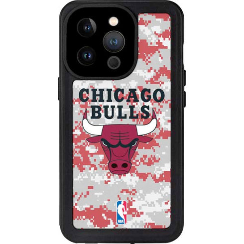 NBA Chicago Bulls Digi Camo iPhone 15 Pro Waterproof Case